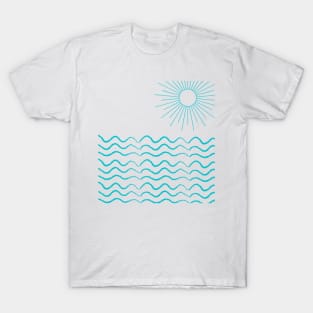 At the beach by lines White T-Shirt